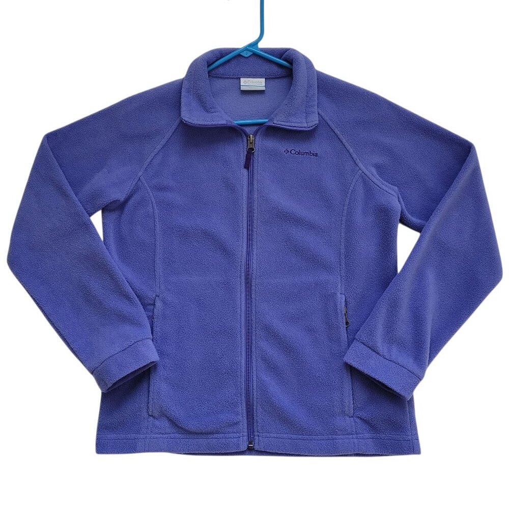 Columbia Fleece Jacket Full Zip Purple Kids Youth Large 14/16 Gorpcore Outdoor